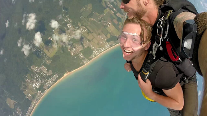 Skydiving at Mission Beach There should be a picture of me here that shows me skydiving